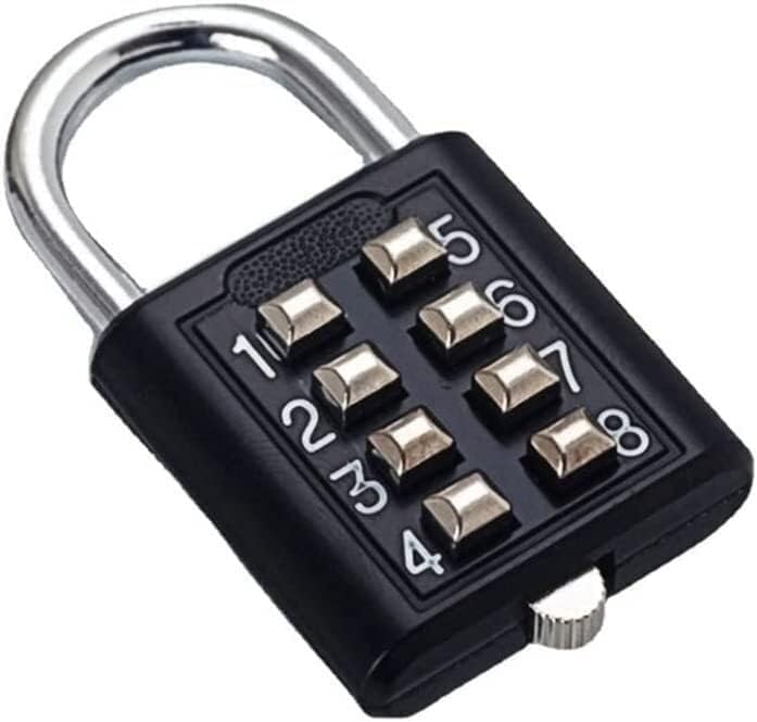Combination Lock，Locker Lock，Locker code lock，Padlock, Combination Locker Padlock School Lock Coded 8 Digits Password Code Combination Zinc Alloy Suitcase for Luggage Travel Code Smart Code Keyed Padl