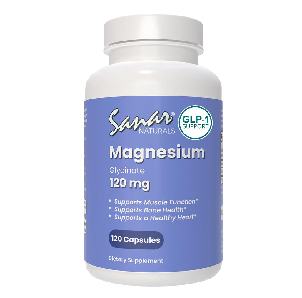 Sanar Naturals Magnesium Glycinate - Supports Sleep, Muscle Health, and Energy Management, Gluten Free, Magnesium Supplement,120 Capsules
