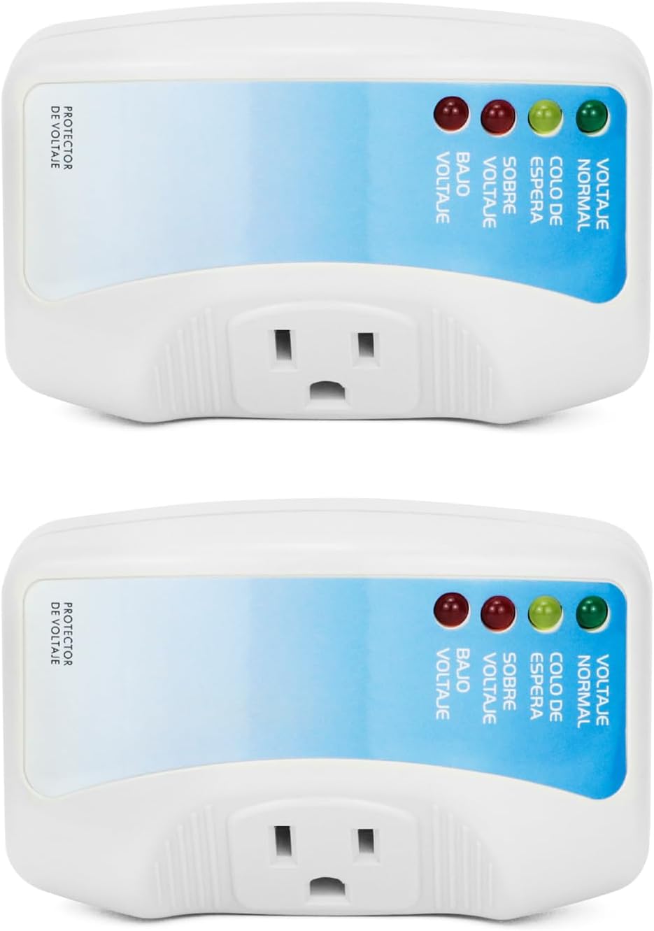 QWORK Voltage Protector 2-Pack for Major Appliances, 120V 1400W, Surge & Voltage Fluctuation Protection for Air Conditioners, TV/PC, Freezers