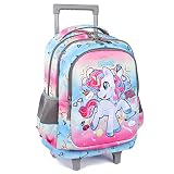seastig Rolling Backpack for Girls and Boys Wheeled Backpack for Kids 18 inch Double Handle Backpack