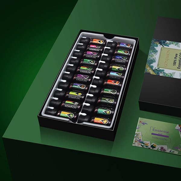 Miniatura 9 de KMSCO Juego de aceites esenciales  Top 20 (0.33 onzas líquidas) de plantas orgánicas de fragancias naturales, juego de regalo para hacer velas,