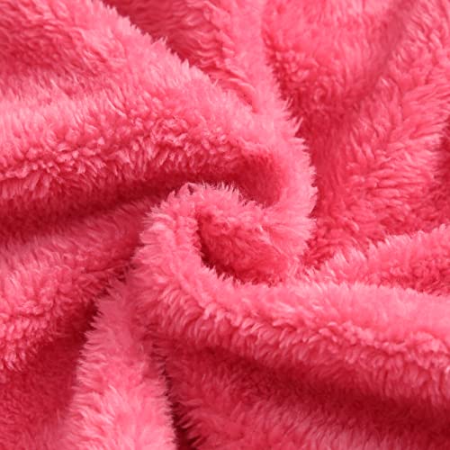 Feidoog Toddler Fleece Jacket Baby Boys Girls Hooded Waterproof Zipper Long Sleeve Thick Warm Outerwear,Flower,3-4T thumb #5