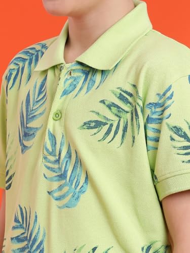 Image of Li'l Tomatoes Boys Cotton Pique Polo T-Shirt | Striped Half Sleeve Casual Summer Wear | Soft & Breathable | 9-16 Years