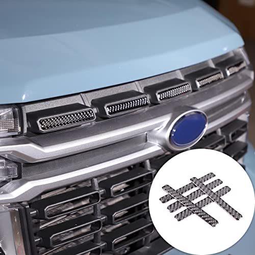 Image of Ford Maverick 2022 Carbon Fiber Front Grille Mesh Inserts Trim Cover Front Grill Mesh Clip-in Grille Guard