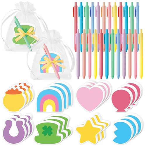 CJiangpo 24 Pack St. Patrick’s Sticky Note with Pen Gift