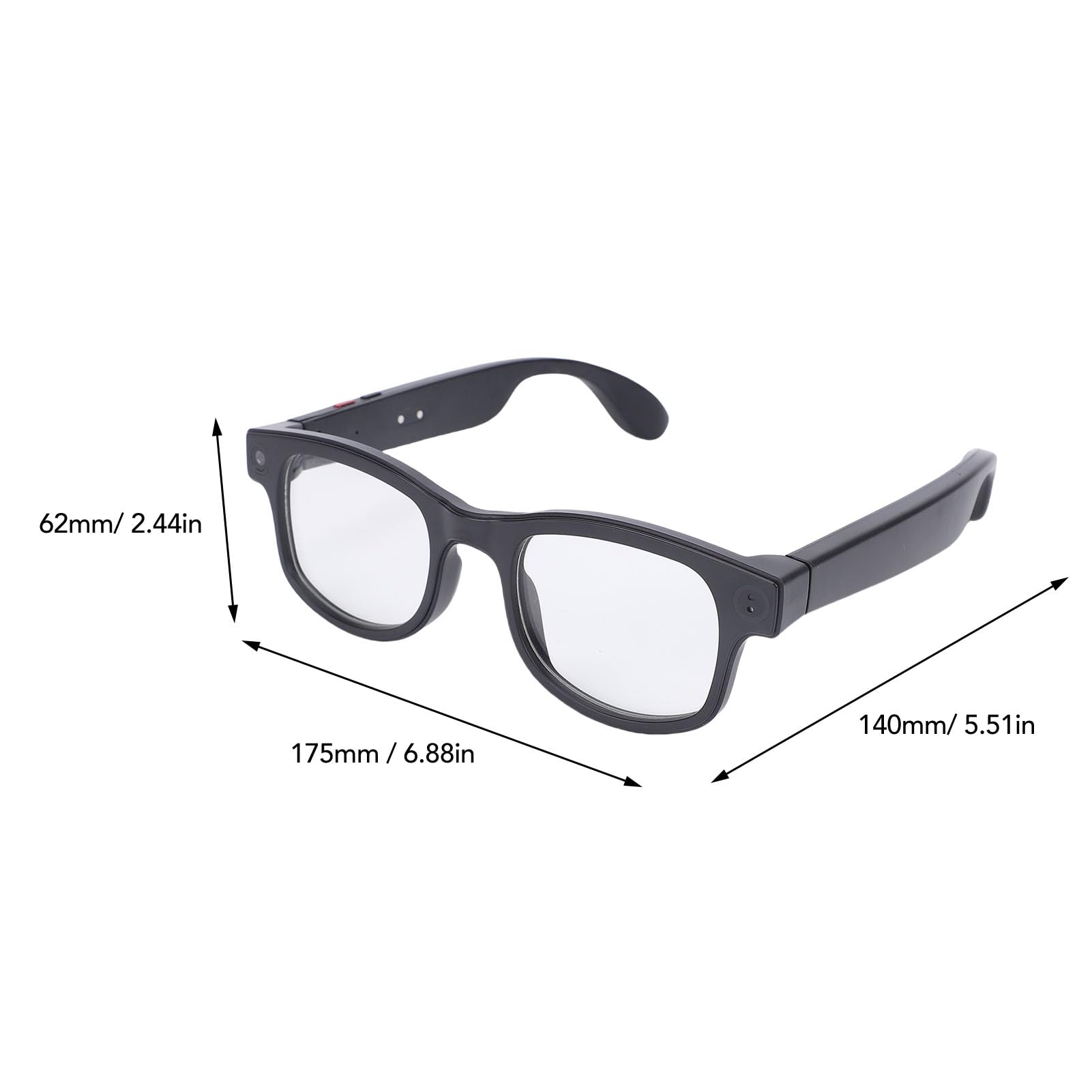 Bewinner AI Smart Glasses with Camera, 1080p HD Registrazione di Foto da 5 MP, Assistente Vocale, Chiamate Musicali Bluetooth, Anti-shake, Occhiali da Sole per i Lavori di Viaggio