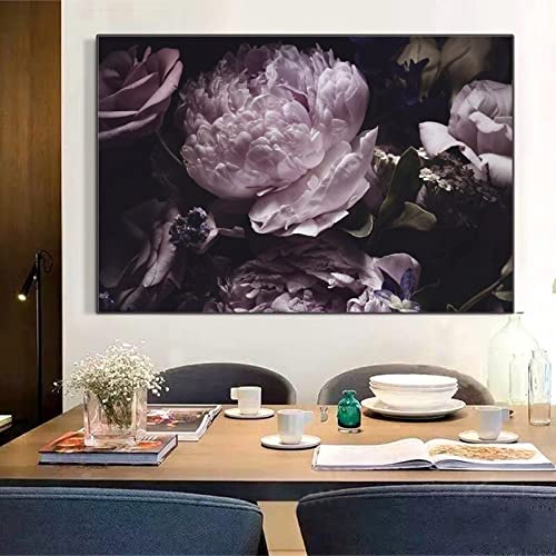 Toile Murale Rétro Rose Fleurie Art de Qualité pour Décoration Unique