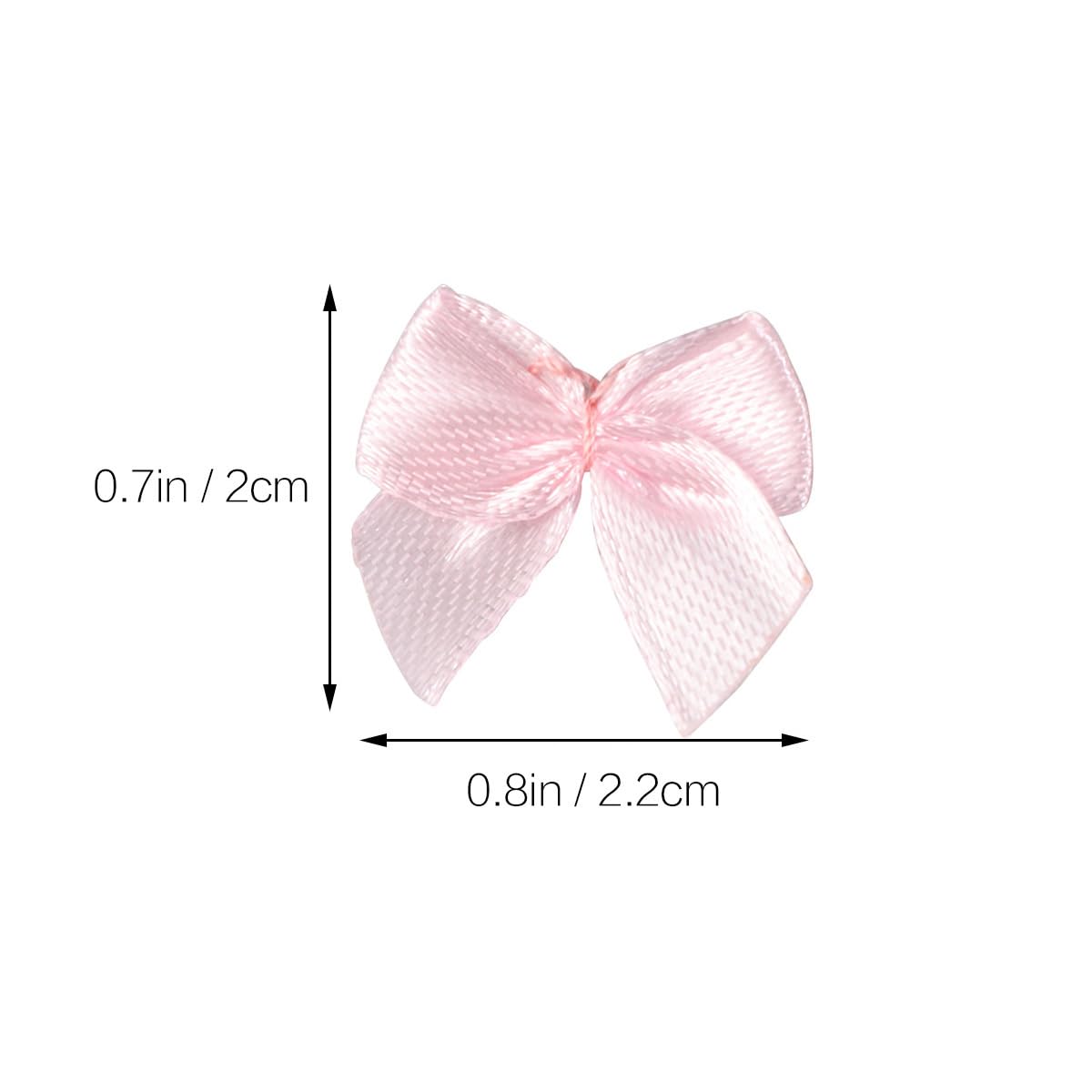 HEALLILY 100pcs Mini Ribbon Bows Pink:DIY Ribbon Bow Satin Sewing Scrapbooking Wedding Craft s Hair Accessories DIY Craft Appliques Pink Small - Image 4