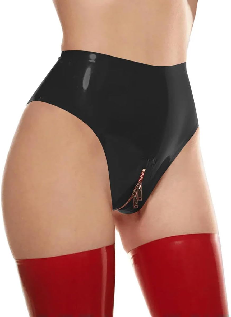 Women Zipper Open Crotch Lingerie Crotchless Panties High Waist Ravely Party Pole Dance customizable