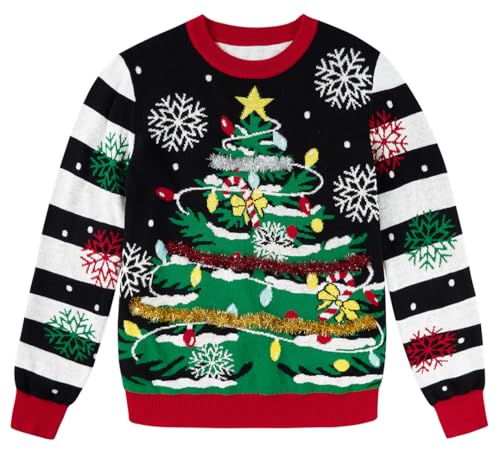 Image of Lovekider 7-14Y Girls Ugly Christmas Sweater Tinsel Garland Knit Pullovers