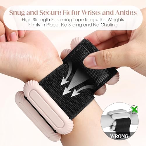 Image of Wrist Weights for Women & Men, 2lb Silicone Wrist Ankle Weights | Adjustable Arm & Leg Weights for Pilates, Yoga, Running,Walking and Strength Training