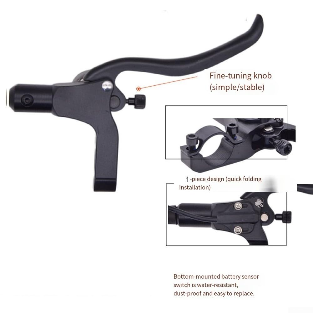 Yhenlovtt Ensemble de frein à disque hydraulique, pour vélo électrique, étrier à double piston en aluminium CNC avec levier de mise hors tension, compatible 160 mm, kit avant et arrière (arrière +