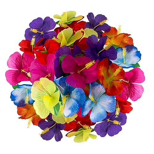 OUNONA 72個入り ハイビスカス シミュレーション フロス フォトプロップス テーブルデコレーション ランダムカラー