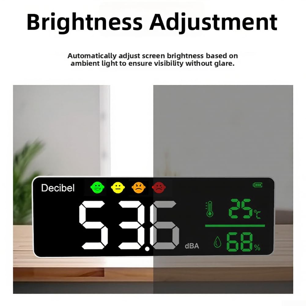 Medidor de Sonido Digital Pared 30-130dB Pantalla LED(℃)