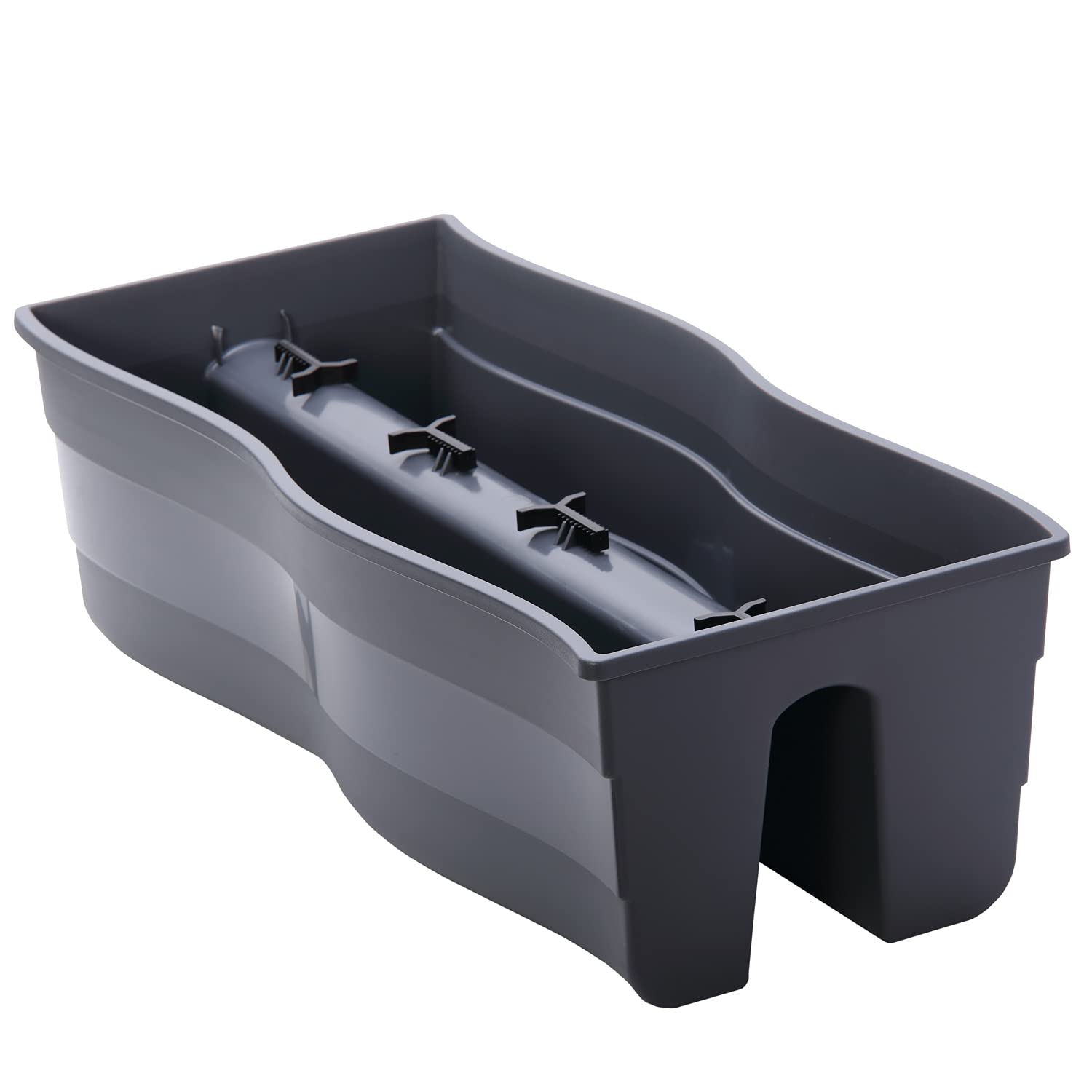 “Ridge Rail” Long Rectangular Flower Pot, Plant Window Box- Indoor/Outdoor Hanging Rail Planter – Patio, Deck, Balcony, Garden 2 Pack (Grey)