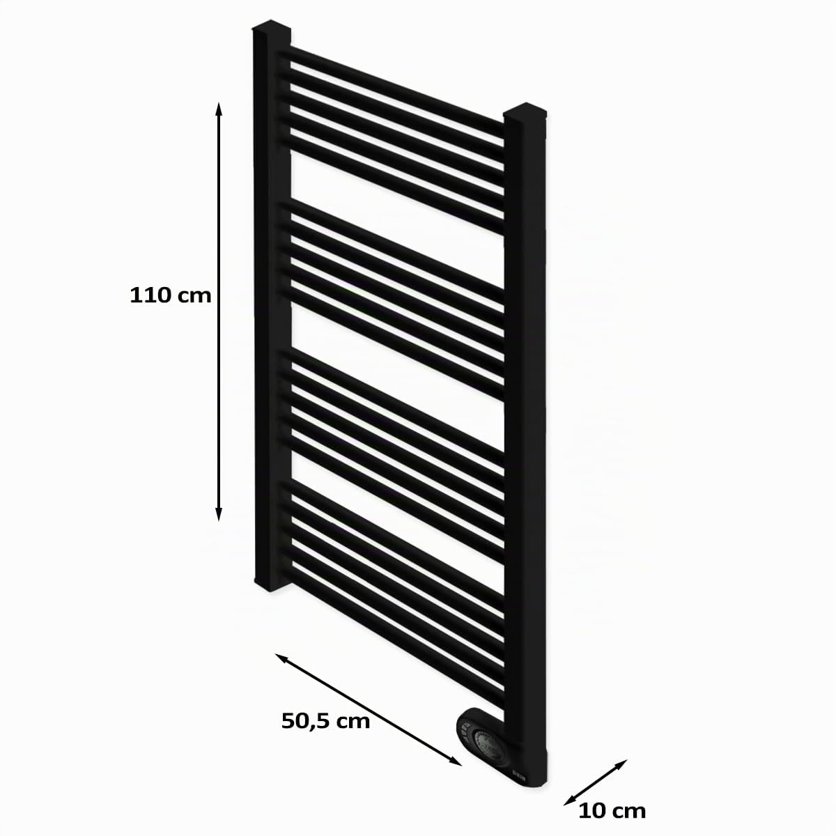 HJM Radiador Secatoallas Bajo Consumo NOOR 750, Programación 24/7, Turbo 2 Horas, 750W, Negro