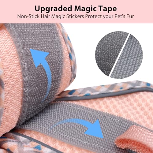 AIITLE Kleines Hundegeschirr, Katzengeschirr mit Leine, einstellbares Hundegeschirr mit Schnellverschluss, reflektierende Weste für extra kleine Hunde und Hauskatzen Rosa XXS