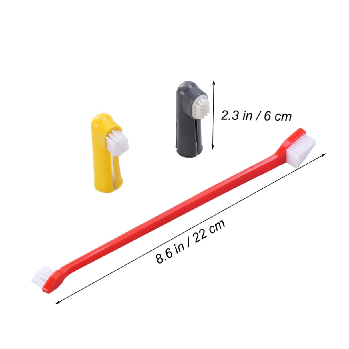 Hemoton Pet Care Kit 3-Piece Dog Toothbrush Set Finger Brush for Easy Cleaning Gum Massage Random Color
