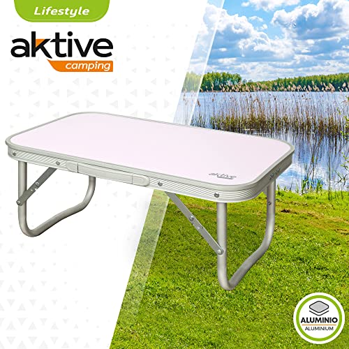 Aktive 52869-Low Camping Table 56 x 34 x 24 cm, Aluminium, Not Applicable, Mauve - Image 3
