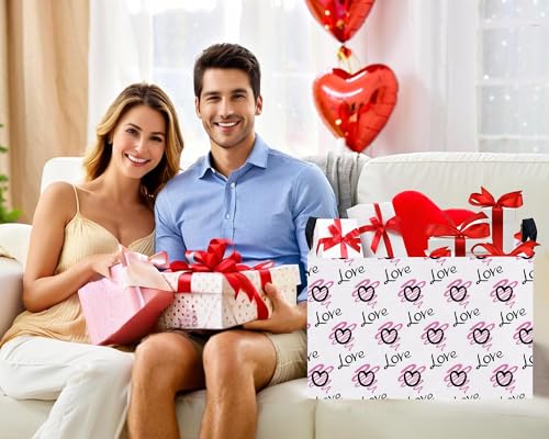 Image of Large Valentine's Day Basket Heart Shaped Storage Bin for Gifts Collapsible Organizer Room Decor (Purple Wave Black Love)