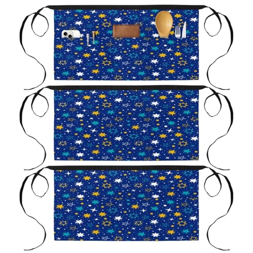 Tablier court de chef pour cuisine pâtisserie et nettoyage lot de 3