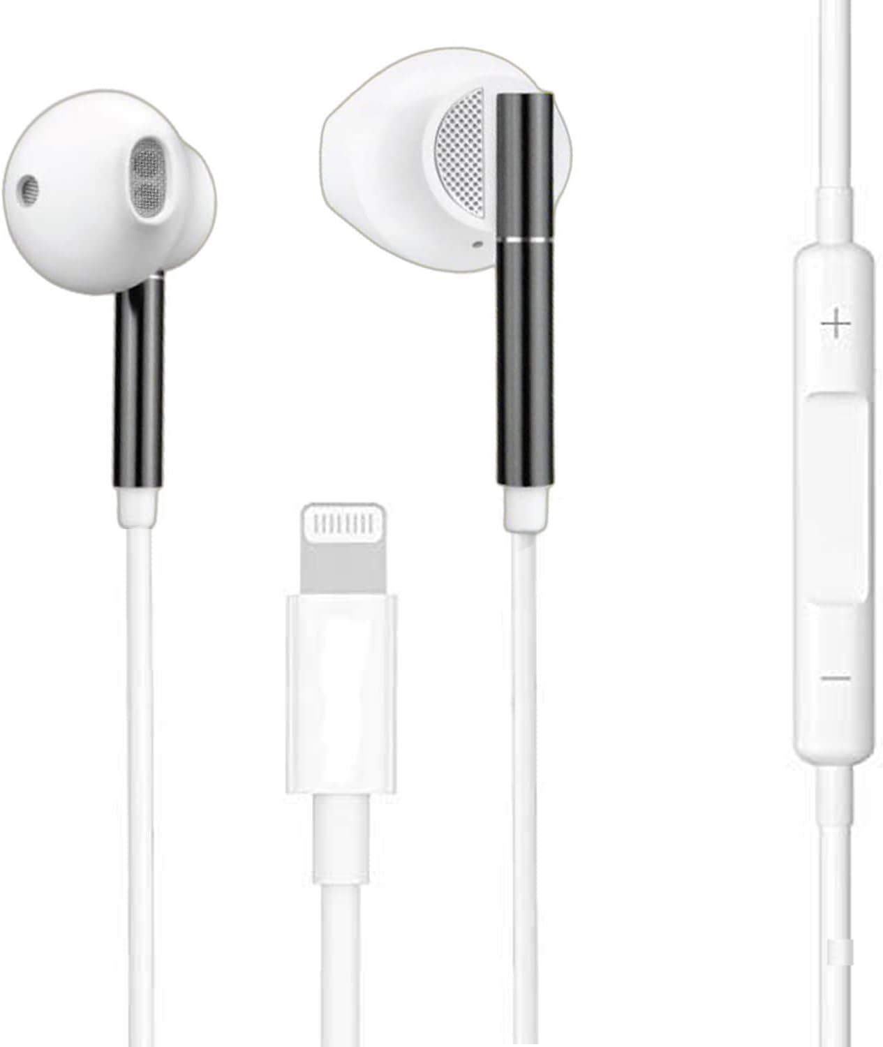 Veera TechVT-IPBUDS in-Ear Wired Earphone Compatible for iPhone Device 6/7/8/X/11/12-6 Plus/7 Plus/8 Plus/XR/XR Max/11 Pro/11 Pro Max/12 Pro/12 Pro Max