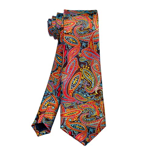 Image of 5PCS Mens Silk Tie, Pocket Square, Cufflinks, Drilled Tie Ring and Lapel Pin Set for Wedding Groom Party
