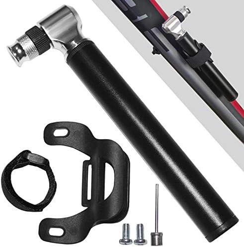 Bicycle Pump, 300 PSI Mini Bike Pump, Manual Pump, with Needle and Frame Mount
