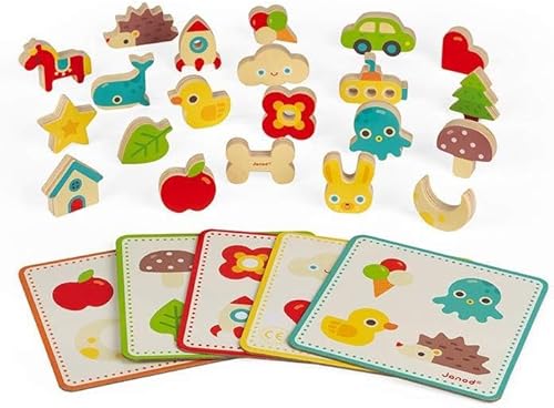 Miniatura 5 de Janod Juego de reconocimiento Memory Touch - 21 piezas de madera - Edades 3+ - J05318