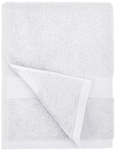 Amazon Basics 6-Piece Fade Resistant Bath, Hand And Washcloth Towel Set -Cotton, White #TOP1