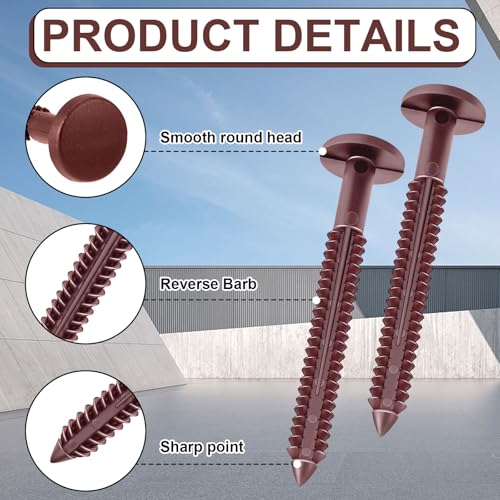Image of Blulu 18 Pcs 3 Inch Vinyl Shutter Fastener Window Panel Peg Lok Pin Pegs Screws Shutter Spikes Anchor (Wineberry Red)