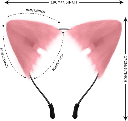 Miniatura 2 de Diadema de orejas de lobo de gato de zorro, diadema de orejas peludas de Halloween, Halloween, Navidad, disfraces de gato, fiesta de cosplay para
