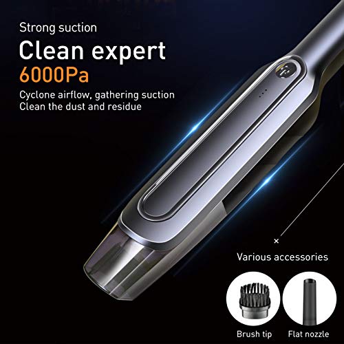 HiKiNS Aspirateur à main sans fil 6 kPa, 120 W, puissante aspiration, batterie rechargeable 4000 mAh, aspirateur à main léger pour la maison, la voiture et les animaux domestiques - Image 6