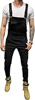 LONGBIDA Men's Slim Fit Denim Bib Overalls with Pockets - Stylish Casual Jumpsuit for Everyday Wear