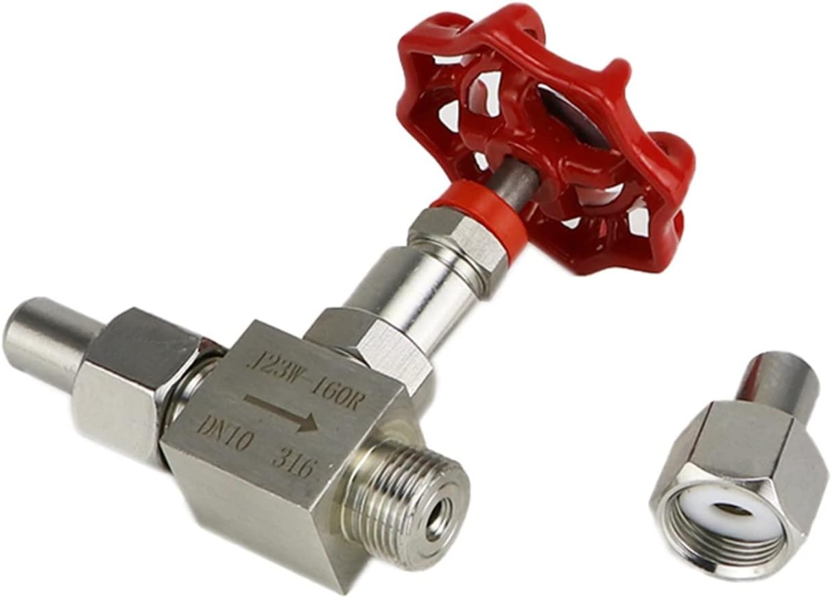1/4" 3/8" 1/2" BSP Male High Pressure Stainless Steel 304 Shut Off Needle Globe Valve J13-160P Crane Flow Control(1/8 Inch)
