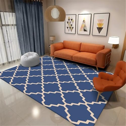 Tapis résistant à l'usure antidérapant bleu 100x160cm - 2
