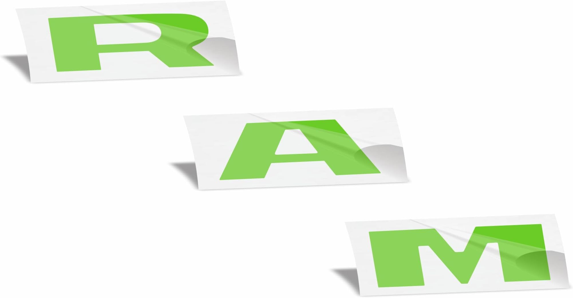 RAM Tailgate Emblem Overlay Decal Stickers 2025 Ram 1500 (Color: Lime Green)