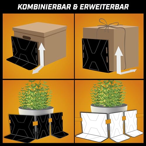 Walser Kofferraum Ordnungshelfer FastFix Göße L, Ladungshilfe mit Gurt, Kofferraumsicherung mit Kofferraumhalterung und Gurt 32x12,7x21 cm schwarz/orange