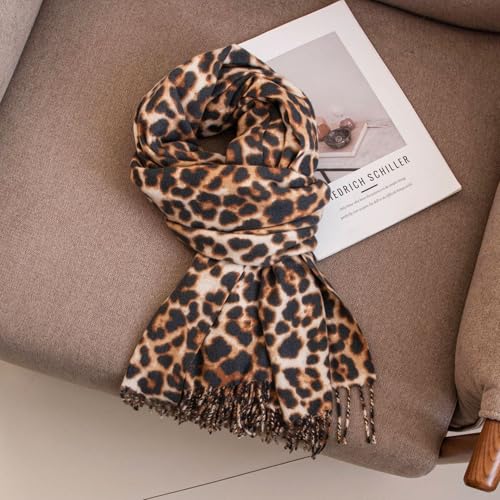 Winter-Leopard-Print-Scarf for Women Men - Cold Weathe Soft Warm Shawls Scarves(74.8''*23.62'')3