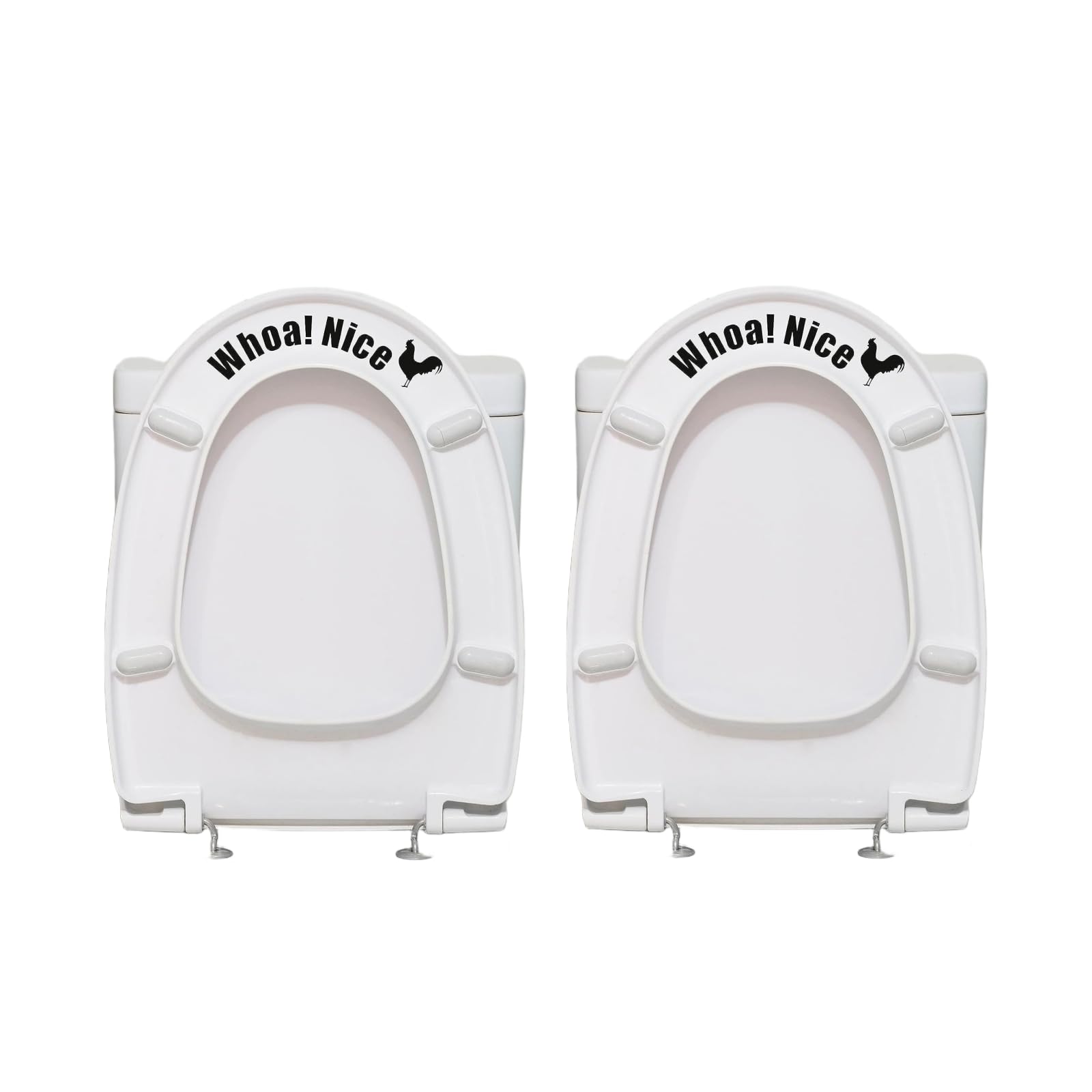 Mooff White 2Pcs Funny Cock Toilet Stickers, Whoa Nice Toilet Sticker Decal, Waterproof Vinyl Wall Art Sign Decor, Removable Self-Adhesive Toilets Seat Quote Murals For Restroom Door Seat Decoration, Accessories