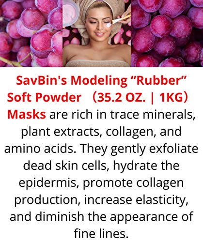 Savbin Modeling Rubber Soft Powder Mask (1 Kg) (Grapeseed - 1Kg (35.27 Ounce)) #TOP2