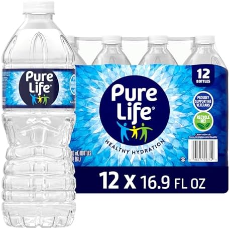 Pure Life, Purified Water, 16.9 Fl Oz, Plastic Bottled Water, 12 Pack