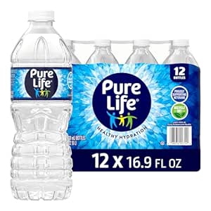 Pure Life, Purified Water, 16.9 Fl Oz, Plastic Bottled Water, 12 Pack
