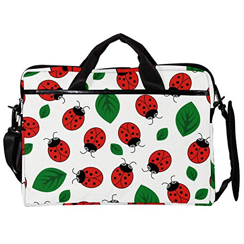 Sac à bandoulière ordinateur 14-15.4 pouces au design unique de feuilles vertes