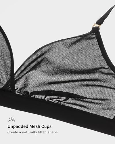 INLYRIC Women's Cosnufy Sheer Triangle Bralettes - Unlined Mesh Sexy Comfortable No Padding Bras No Underwire3