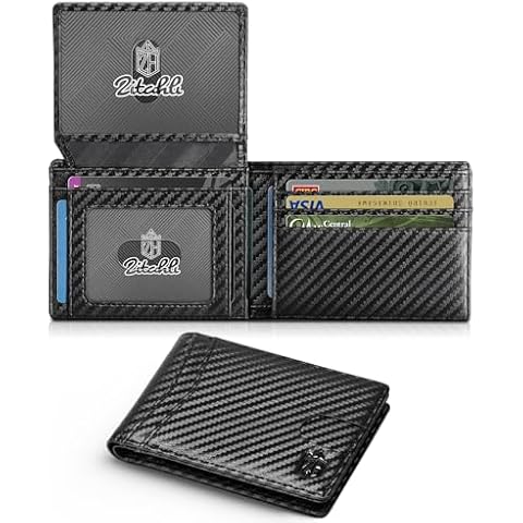 Zitahli Men's Wallets 15 Card Holder Slim Rfid blocking Wallet for Men Leather 2 ID Window With Gift Box Cover