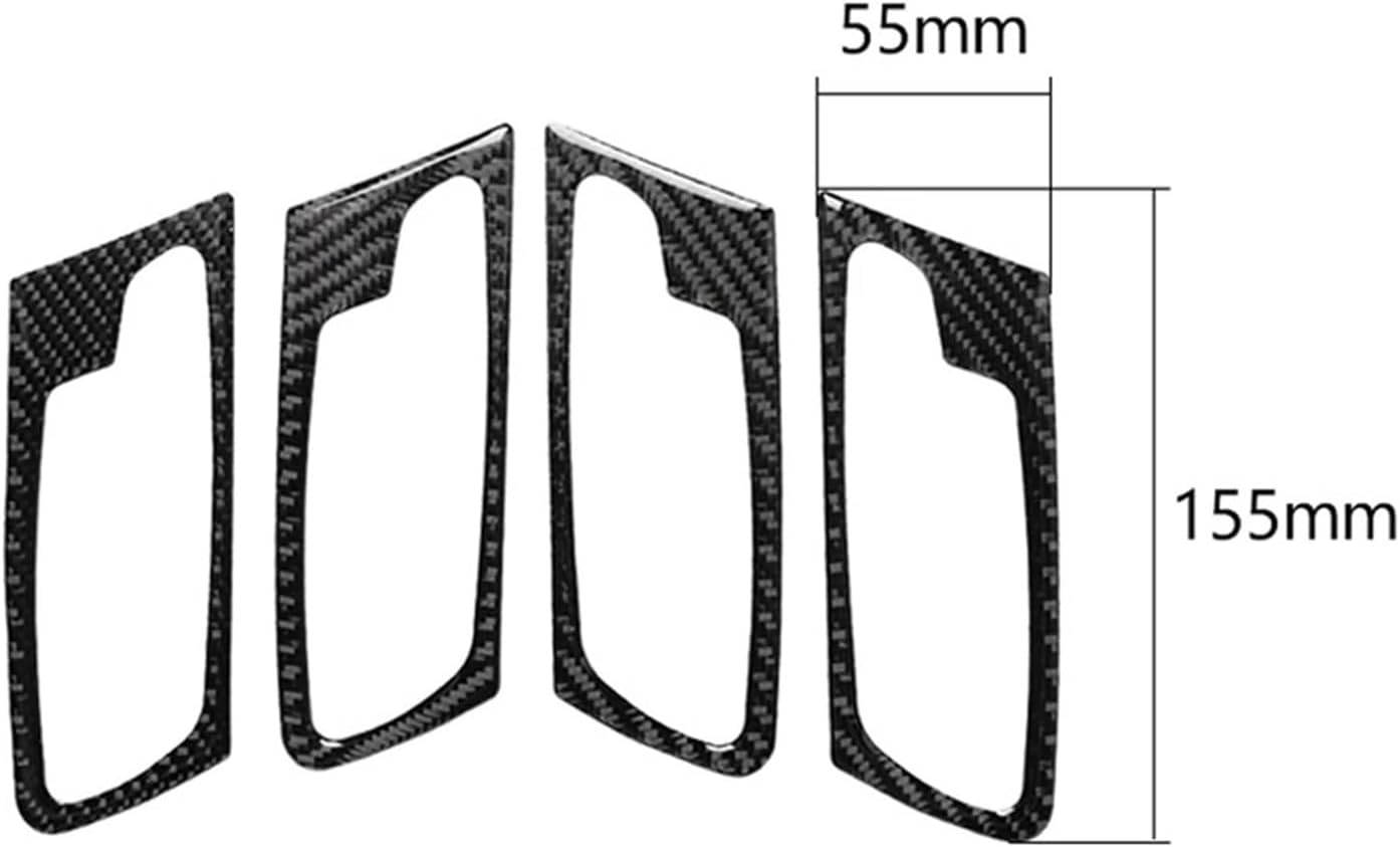 4pcs Car Interior Door Handle Panel Cover Trim Bowl Frame for bmws X5 E70 X6 E71 2008-2013 Carbon Fiber