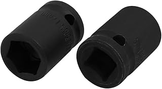 Aexit 1/2-Inch Square Hand Operated Tools Drive 17mm Chrome Vanadium Steel Shallow Impact Socket 2pcs Model:42as238qo445