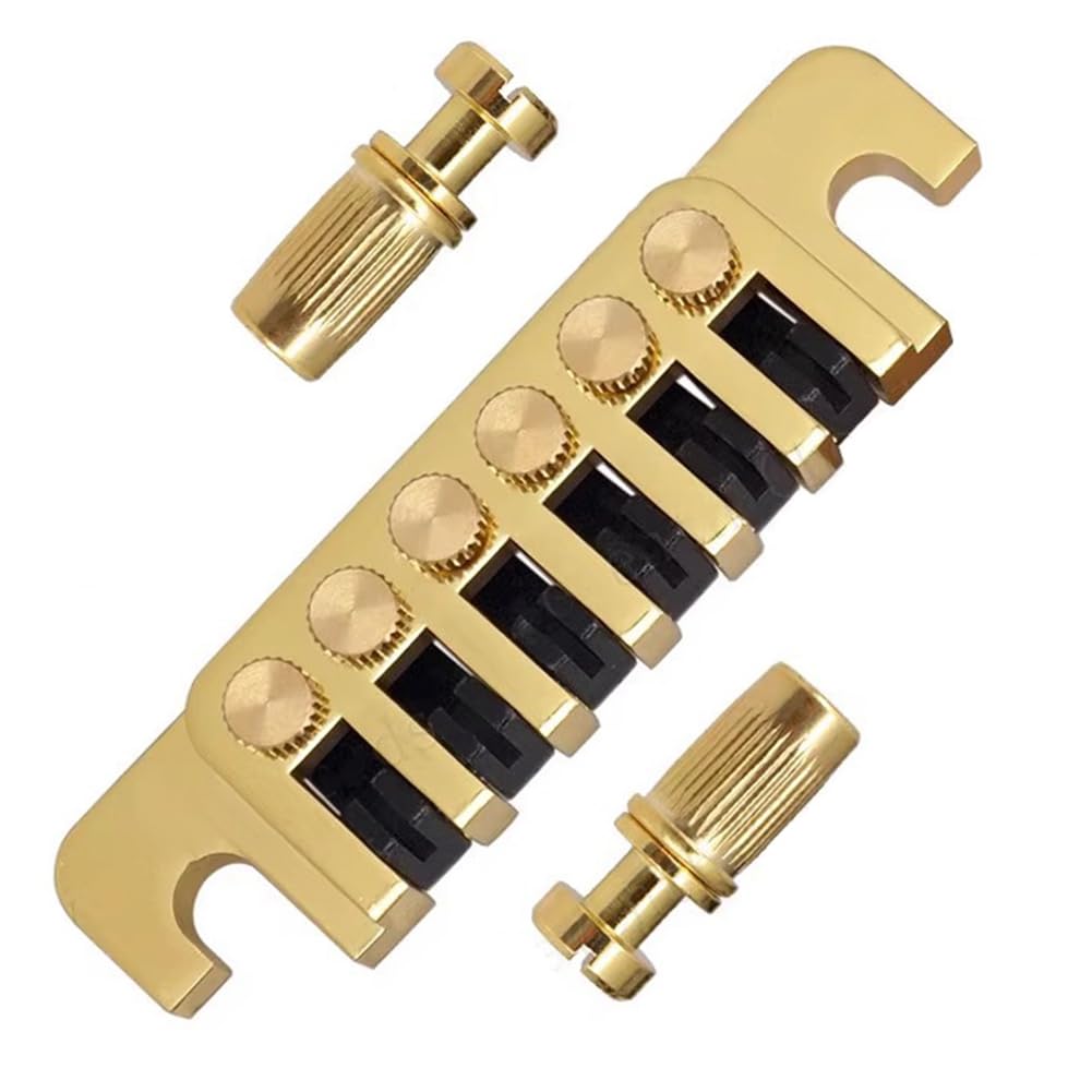 LabymosLP Electric Guitar Tune O Matic Bridge Pull Plate Tail Piece Reversible String Code Guitar Roller dle Bridge TP-6 Bridge Stop Rod Compatible with Les Paul/SG/ES/EPI Gear Replacement Part