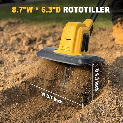 image for FORDWALT Cordless Tiller Cultivator Compatible with Dewalt 20V Battery